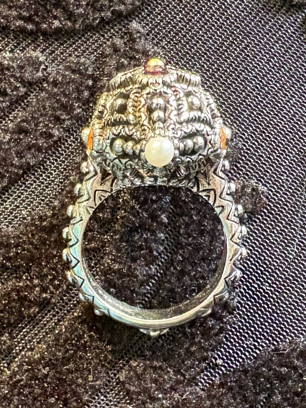 Flower Pod Sterling Silver 18k Gold Garnet Citrine Pearl Ring Barbara Bixby 6.75 - Picture 6 of 12